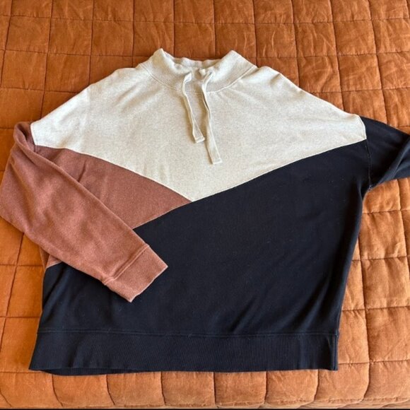 Pact Airplane Organic Women's Multi Color-blocked Long Sleeve Pullover Size XL - Picture 1 of 4